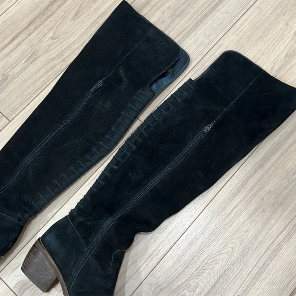 Lucky Brand Black Suede Knee-High Women's Boots